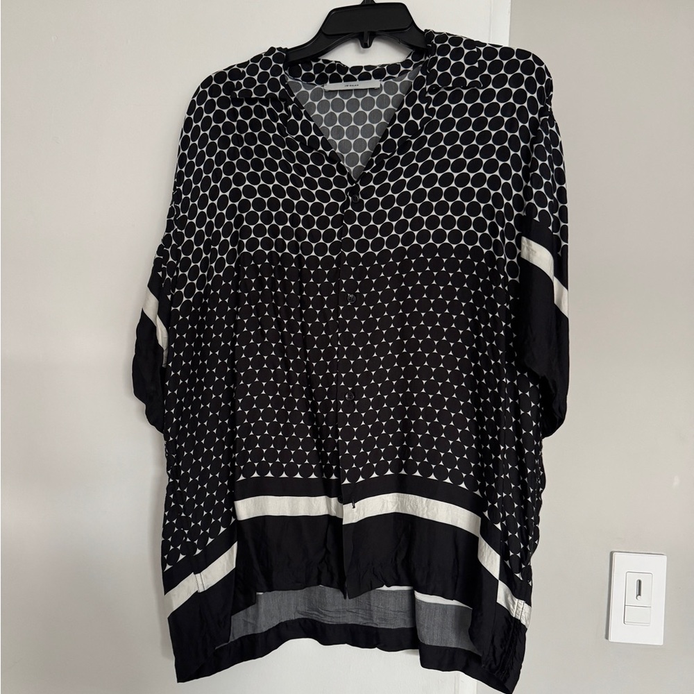 Men's Black and White Patterned Casual Shirt